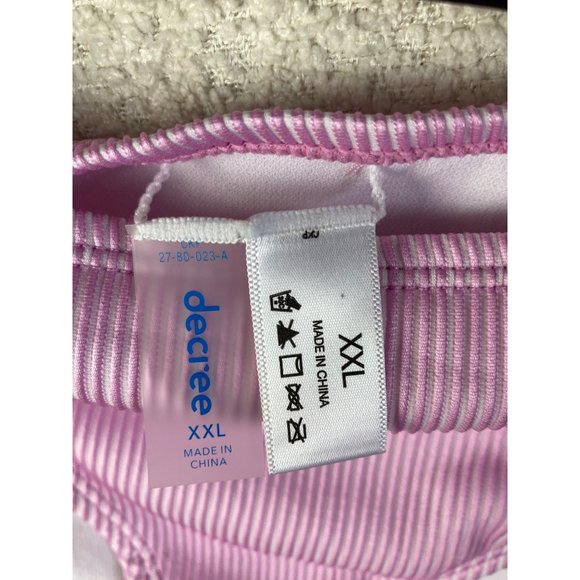 Decree Bikini Bathing Suit Bottoms Pink White Stripe Size XXL New with Tags - Picture 4 of 5